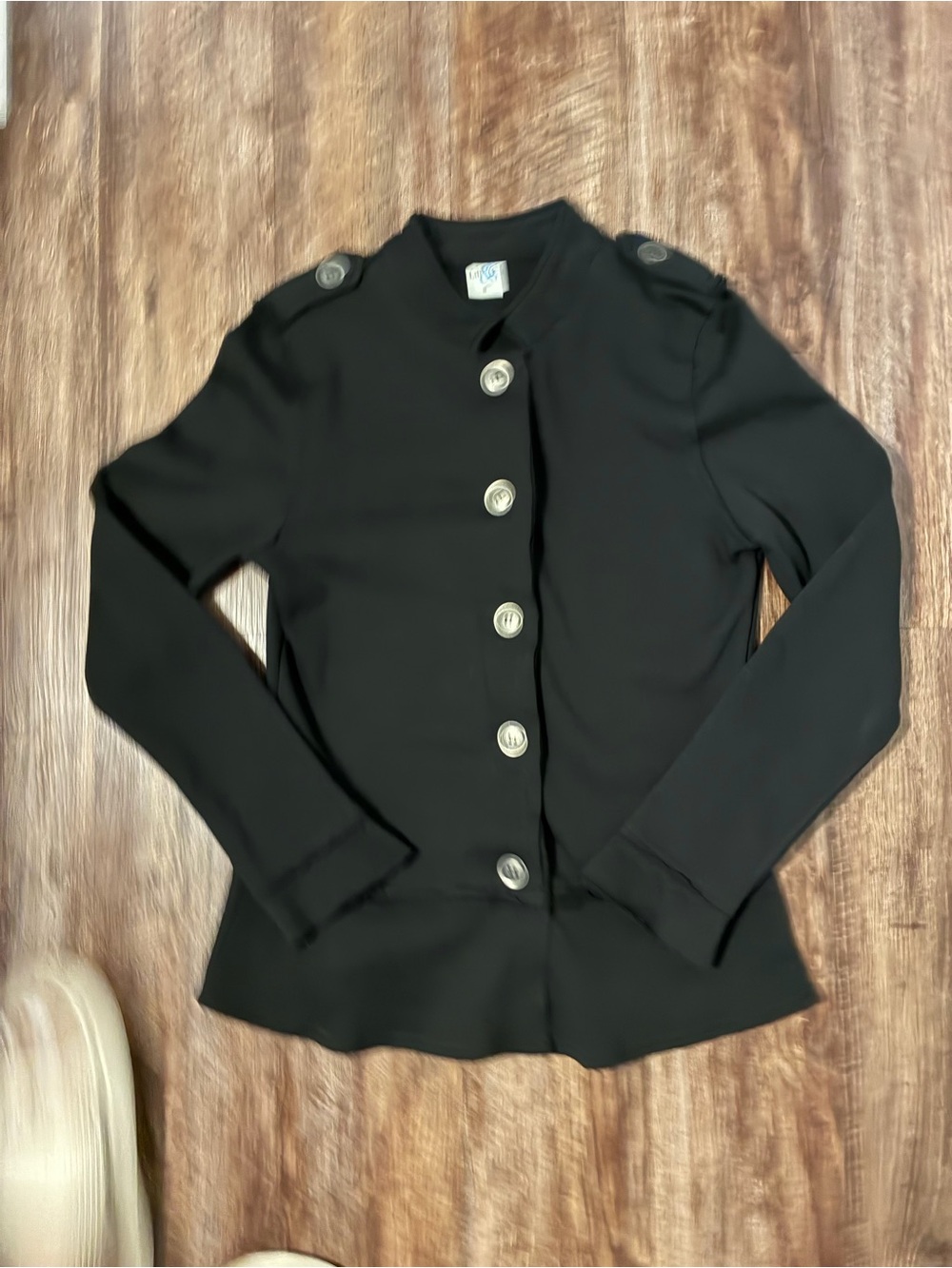 Lili & Q Preppy Classic Black Military-Style Button Blazer Goth Jacket